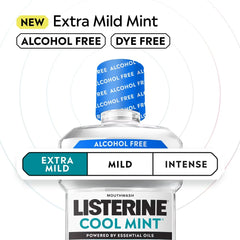 Listerine Alcohol-Free Extra Mild Mouthwash - Cool Mint - 500ml: Ethyl Alcohol-Free, 1 Count