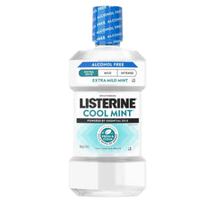 Listerine Alcohol-Free Extra Mild Mouthwash - Cool Mint - 500ml: Ethyl Alcohol-Free, 1 Count